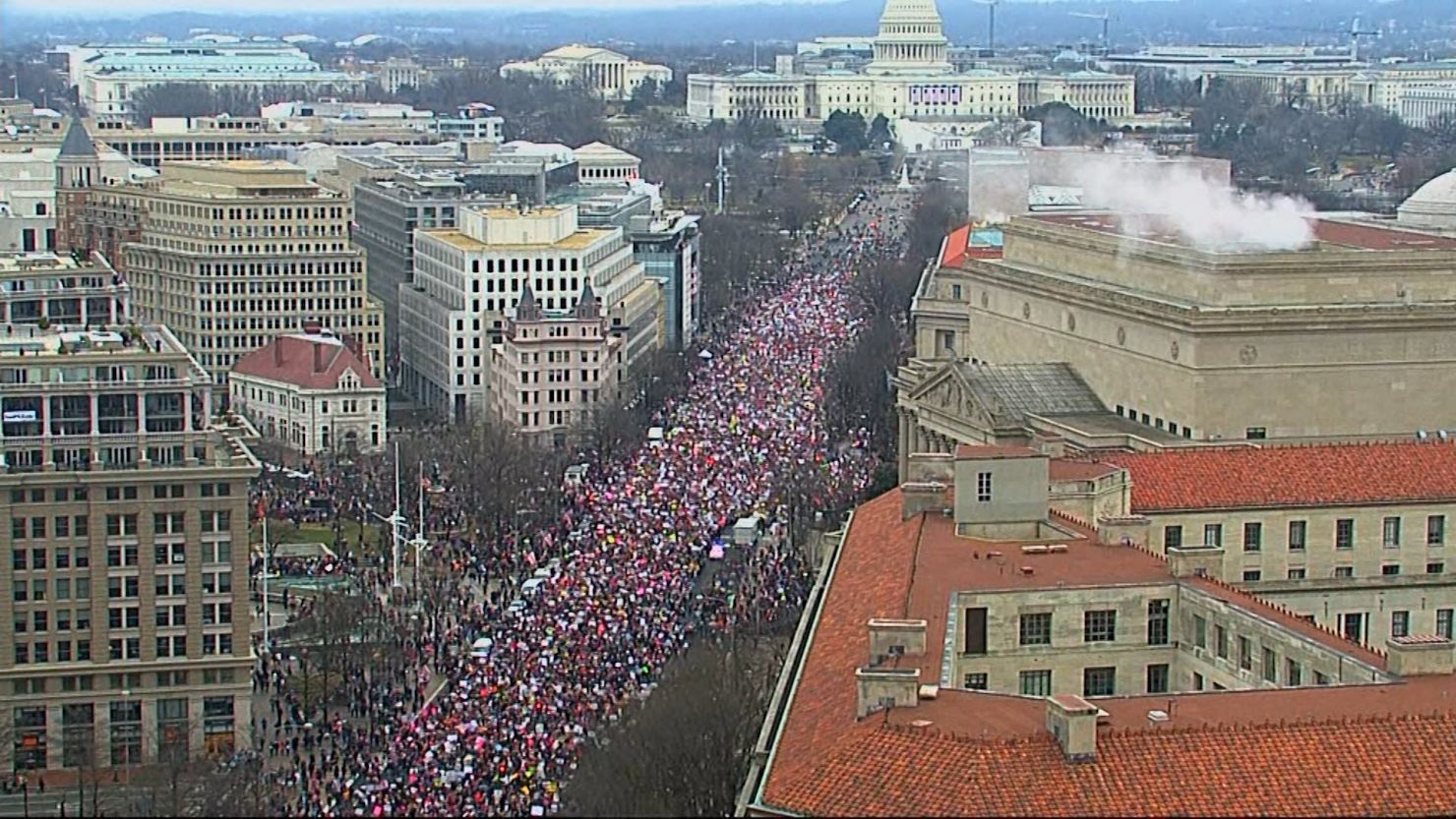Marchers filled streets in Washington and several other cites Saturday.