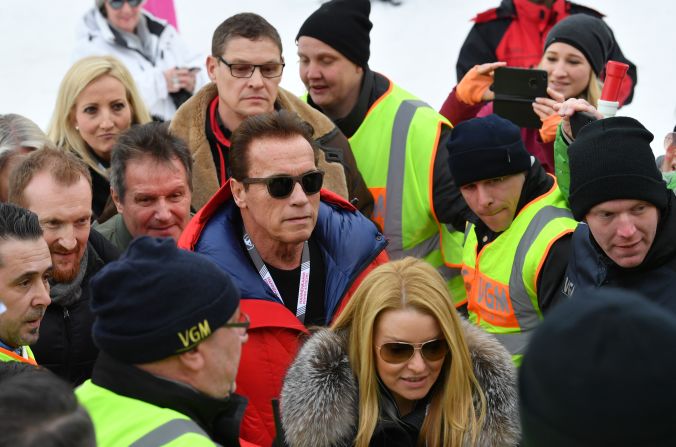 <strong>He's back!:</strong> Actor, politician and muscle man Arnold Schwarzenegger is a regular visitor to the legendary race. 