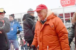 Lauda attends the Hahnenkamm si race on January 20, 2018 in Kitzbuehel, Austria.