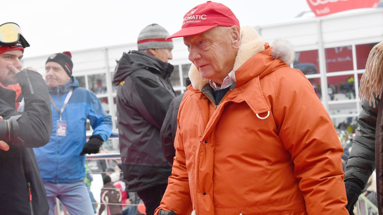 Lauda attends the Hahnenkamm si race on January 20, 2018 in Kitzbuehel, Austria.