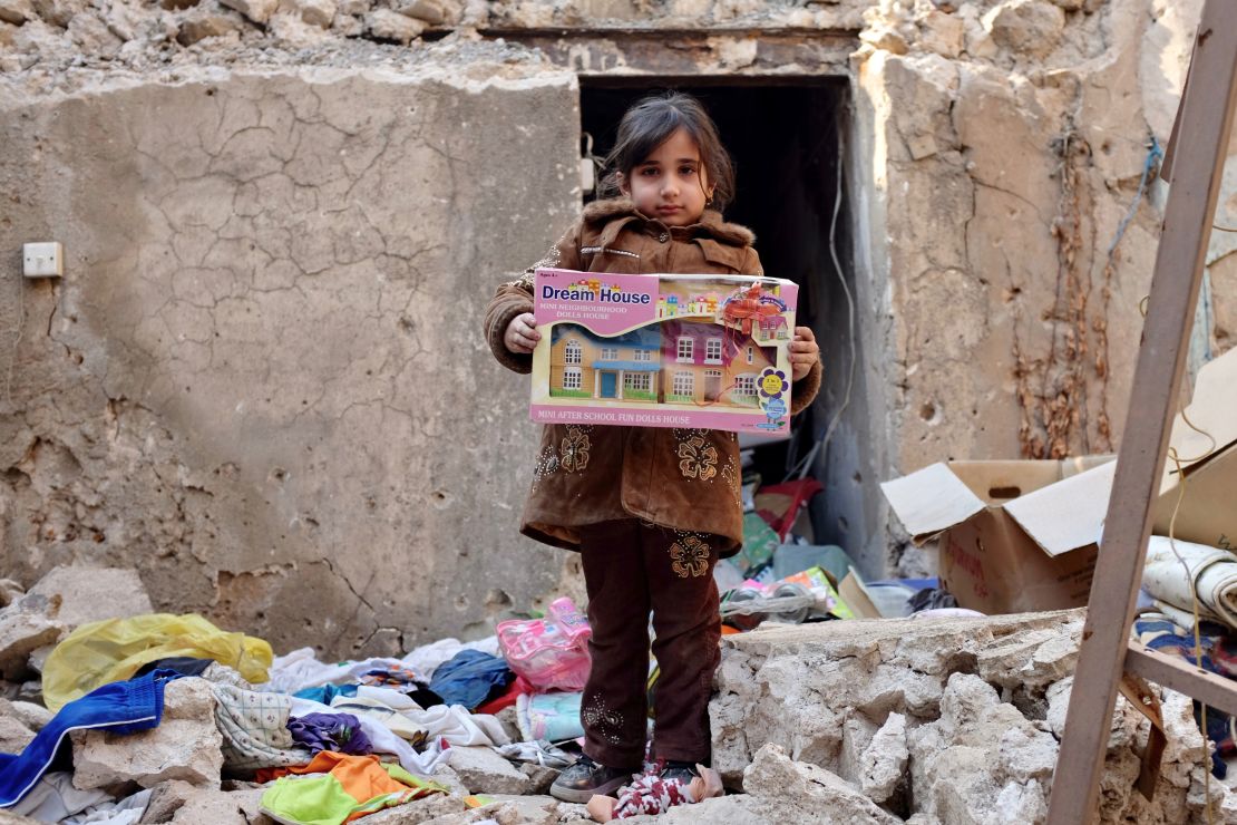 Five-year-old Ru'aa said this doll house was the most precious thing she recovered from the rubble of her house in the Old City. "She loves the doll house because she has no home of her own," her father said. "She always asks me, 'Daddy, when will you get me a house?'"
