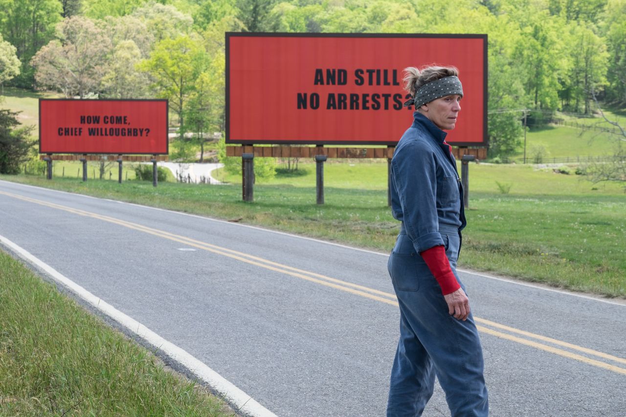 'Three Billboards Outside Ebbing, Missouri' received seven nominations, including two for best supporting actor (Woody Harrelson and Sam Rockwell). Frances McDormand, who won a Golden Globe and SAG Award for her role as an avenging mother, was also nominated for best leading actress.