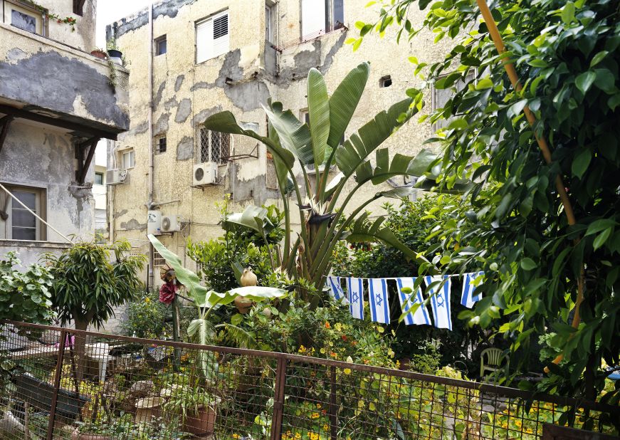 "This s a private yard with a banana tree and an Israeli flag, so this was for me an expression of the early time of settlements. It's also strange that it's in the middle of Tel Aviv, I felt just attracted to it."