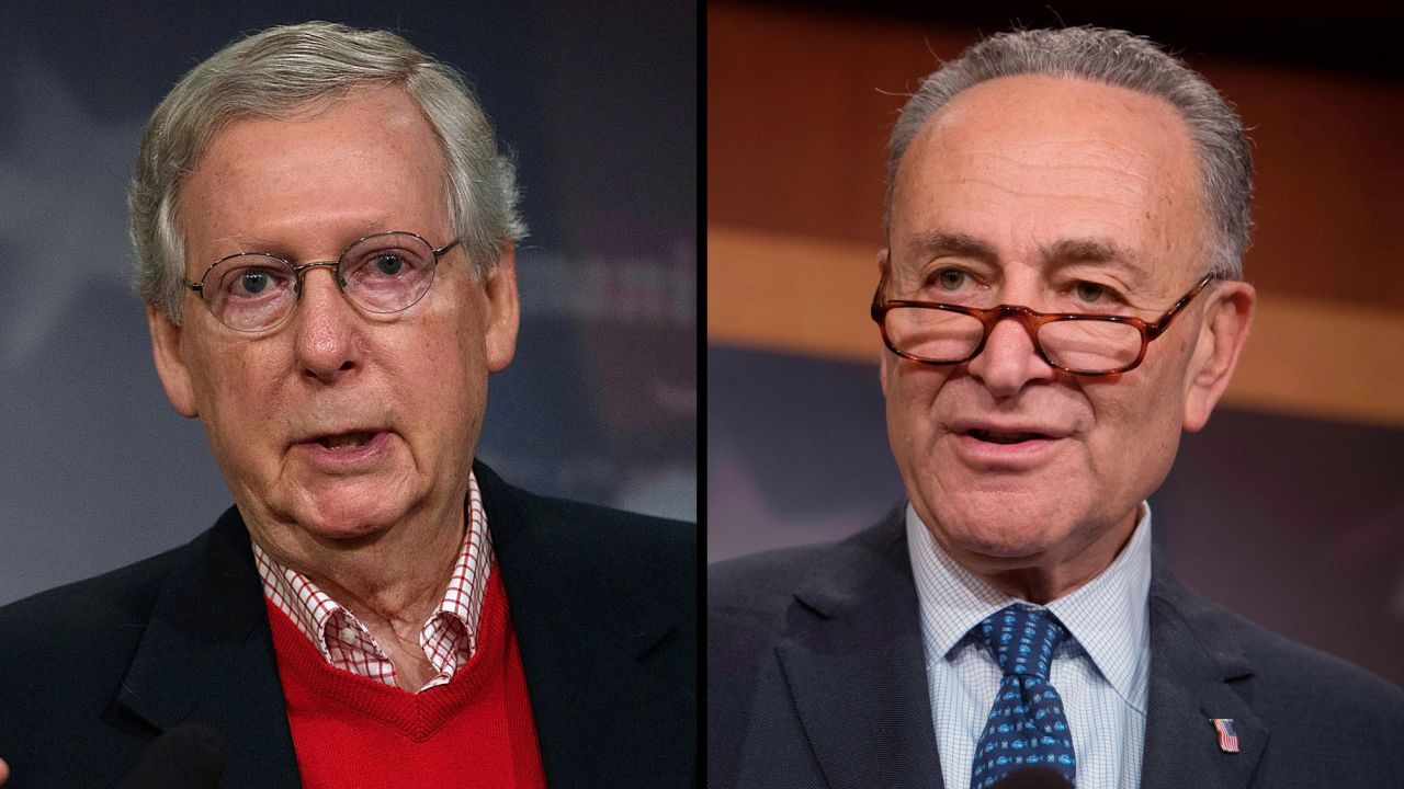 US Senate Majority Leader Sen. Mitch McConnell (left) and Senate Minority Leader Chuck Schumer (Right)