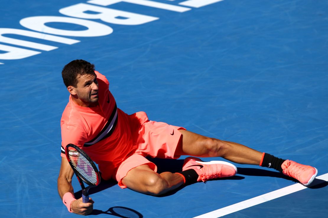Grigor Dimitrov was down -- and out -- against Kyle Edmund.