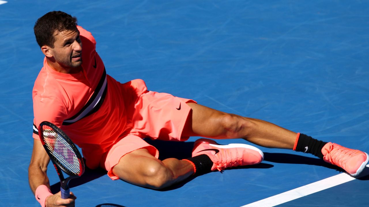 Grigor Dimitrov was down -- and out -- against Kyle Edmund.