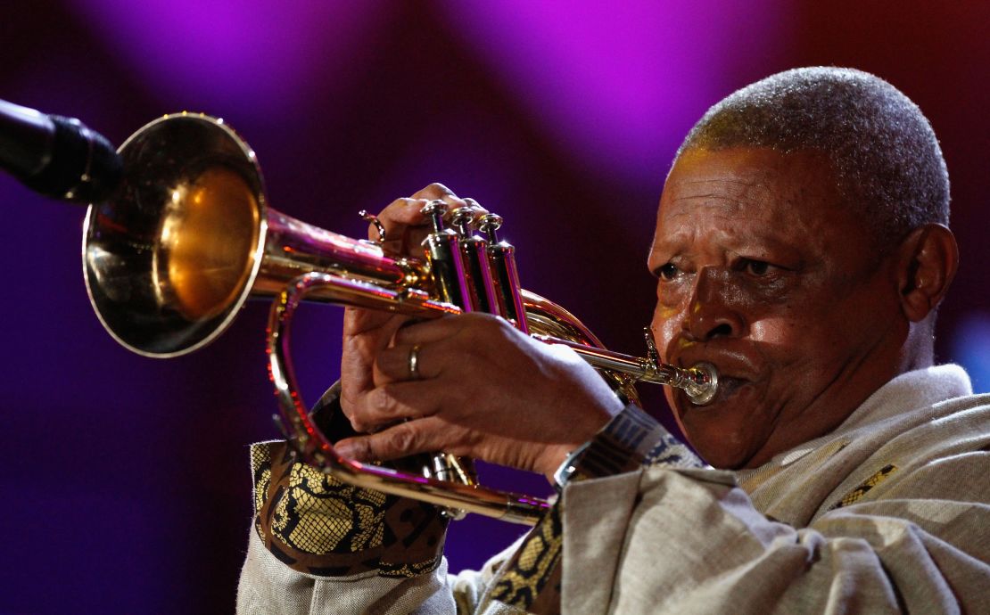 Masekela performs at the FIFA World Cup Kick-off Celebration Concert in June 2010 in Johannesburg.