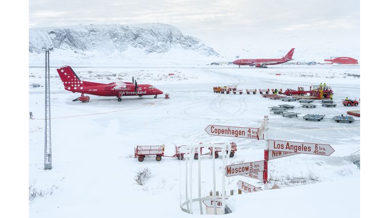 <strong>Winner "Spirit of Travel" category -- Andy Holliman (UK): </strong>Holliman took this atmospheric photograph of Kangerlussuaq Airport, Greenland: "It was the simple color palette of this scene that appealed to me, including the signposts that are apparently directing the planes to their destinations," says Holliman of the image.