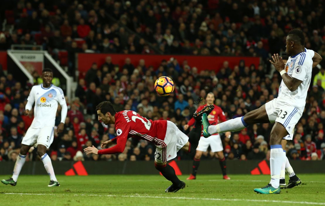 Henrikh Mkhitaryan scored with an audacious scorpion kick against Sunderland in 2016.