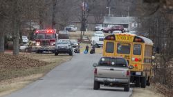 Emergency crews respond to Marshall County High School after a fatal school shooting Tuesday, Jan. 23, 2018, in Benton, Ky. Authorities said a shooting suspect was in custody. (Ryan Hermens/The Paducah Sun via AP)