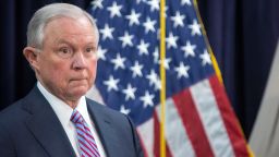 BALTIMORE, MD - DECEMBER 12:  Attorney General Jeff Sessions attends a news conference on immigration and efforts to contain violent gangs like MS-13 that have spread  from Latin America on December 12, 2017 in Baltimore, Maryland. Sessions blamed yesterday's attack in New York City on a failed U.S. immigration system and called on Congress to reform laws and loop holes that he says have allowed gangs to proliferate.  (Photo by Tasos Katopodis/Getty Images)