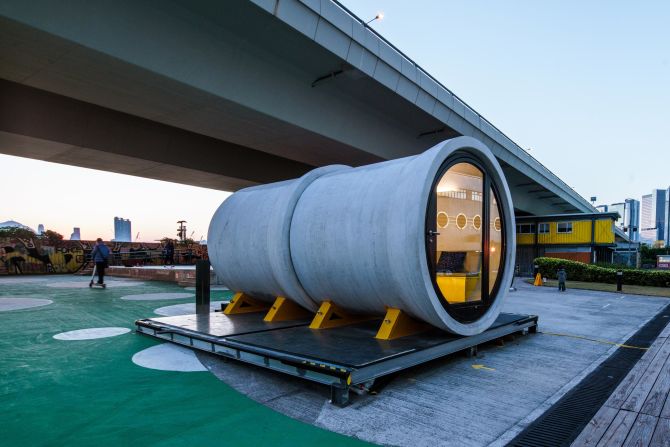 These tube-like homes are housed inside concrete water pipes.