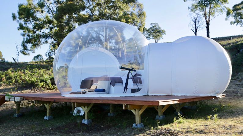 <strong>The facilities: </strong>Each tent comes with a double bed, an ensuite bathroom, a patio with its own couches and a kitchenette.