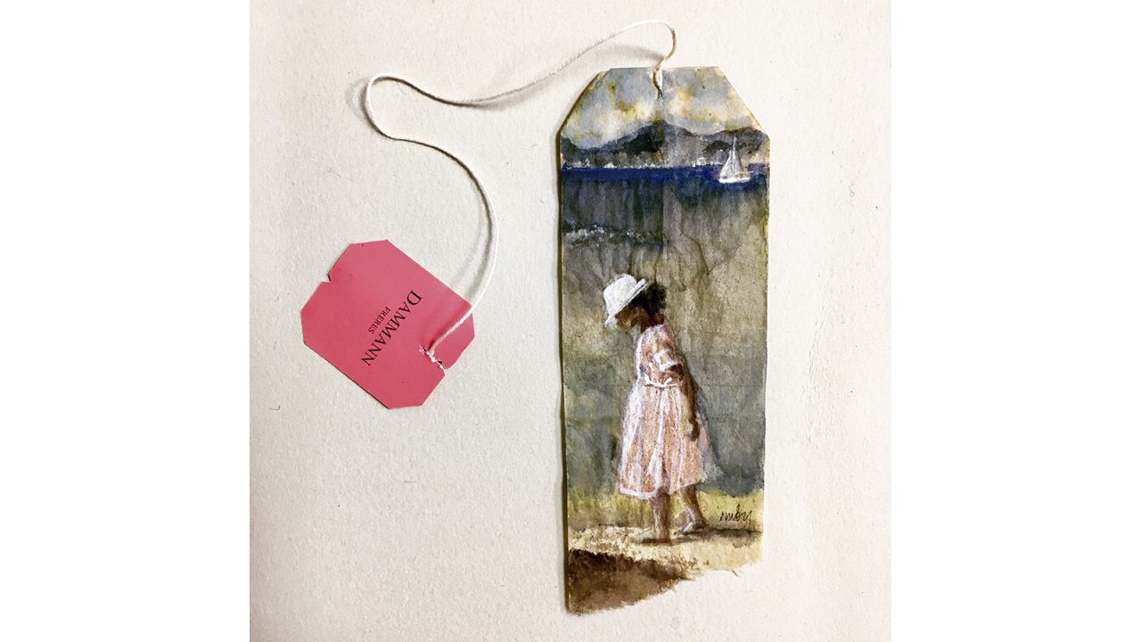 <strong>Future plans: </strong>In the meantime, Silvious is planning future travels: "I would love to do [an exhibition] in Italy, because I've never done one there. That's on my wish list," she says. <em>Pictured here: Tea bag inspired by Hyeres, France.</em>