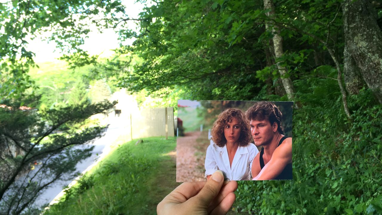 David recreates classic movie moments including scenes from "Dirty Dancing." Pictured here: Mountain Lake Lodge, Pembroke, Virginia. 