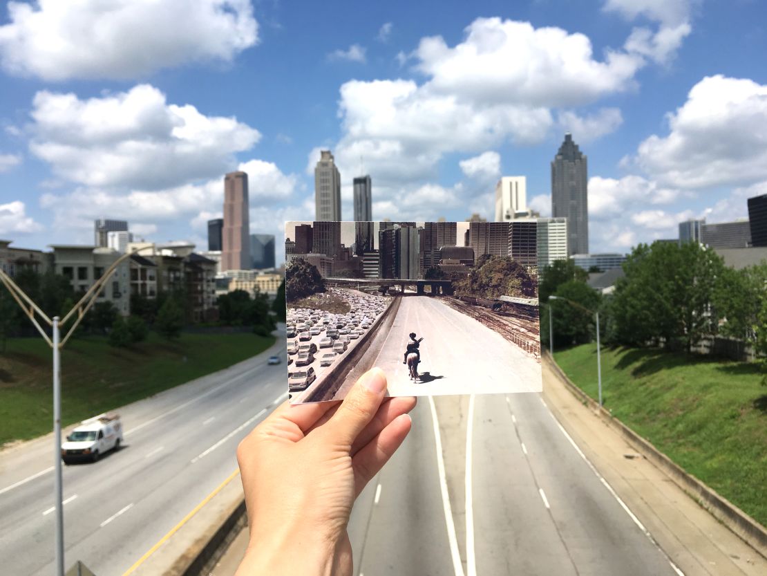 David is fascinated by how locations can benefit from their involvement in film or TV. Pictured here: Jackson Street Bridge, Atlanta, Georgia -- "The Walking Dead."