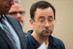 Larry Nassar in a January sentencing hearing in Lansing, Michigan.
