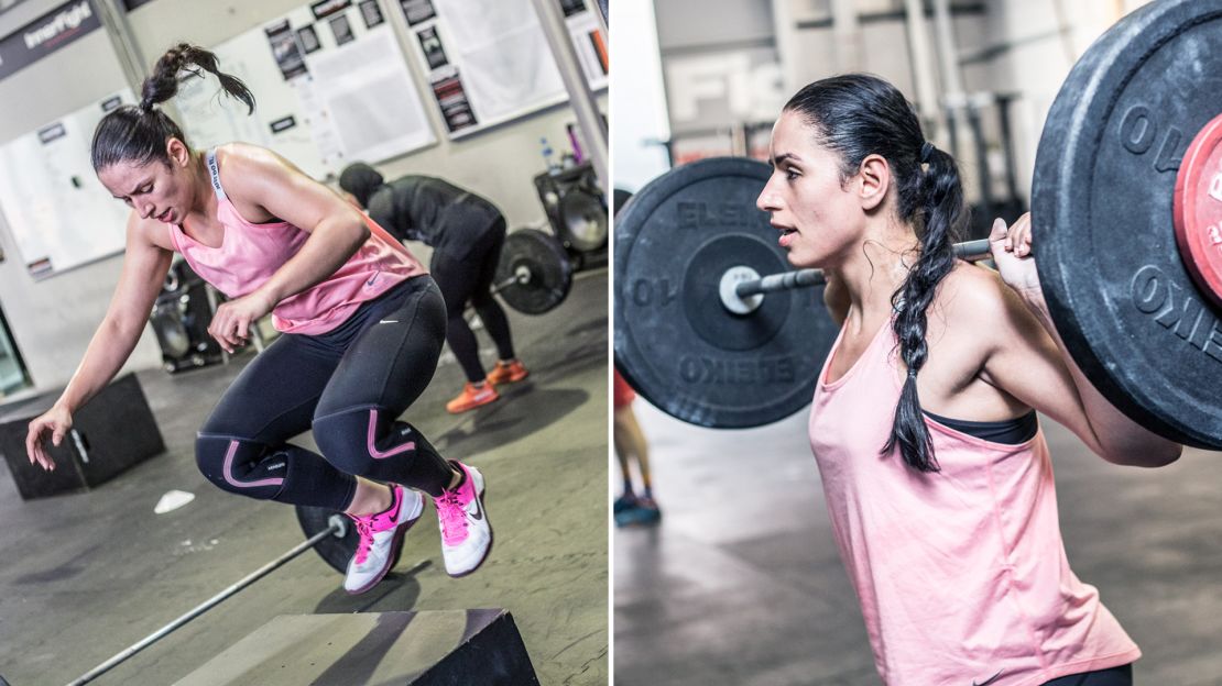 Shadia Bseiso training at a crossfit gym.