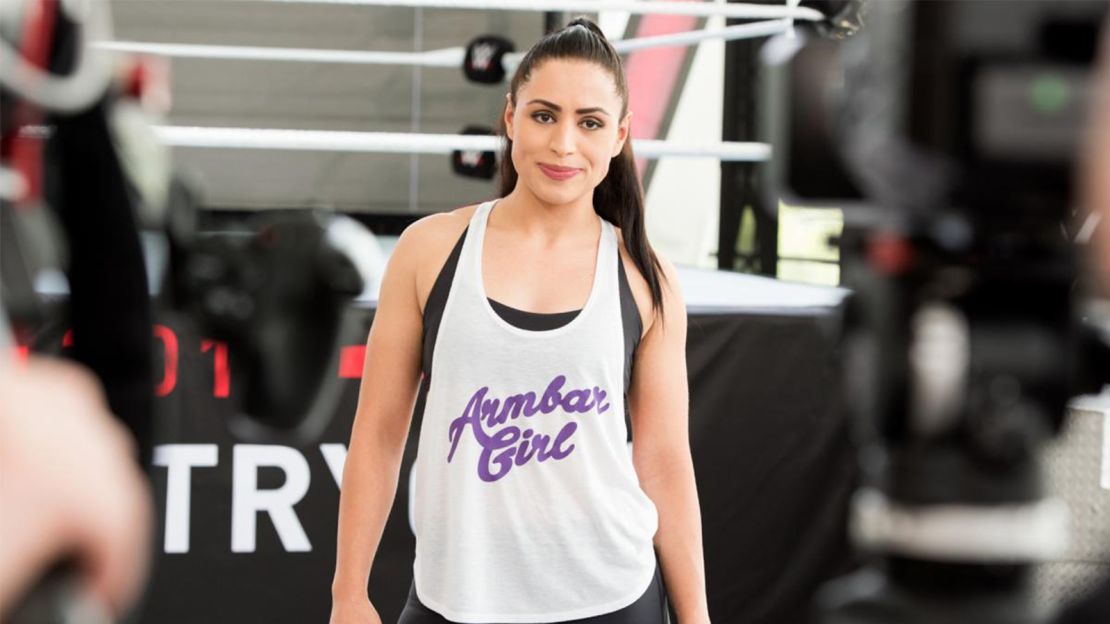 Shadia Bseiso at the WWE tryouts.