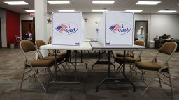 TAMPA, FL - OCTOBER 24:  Voting booths are ready for voters at an early voting site in the Supervisor of Elections office on October 24, 2016 in Bradenton, Florida. Today early general election voting started in the state of Florida and ends on either Nov 5 or Nov 6th.  (Photo by Joe Raedle/Getty Images)