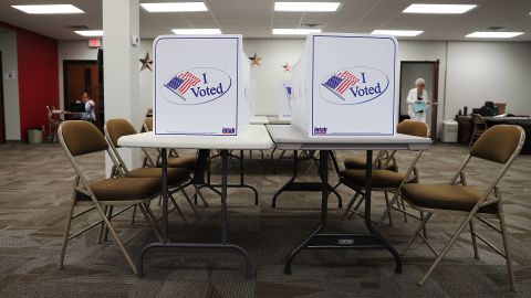 Voting booths in Bradenton, Florida.  