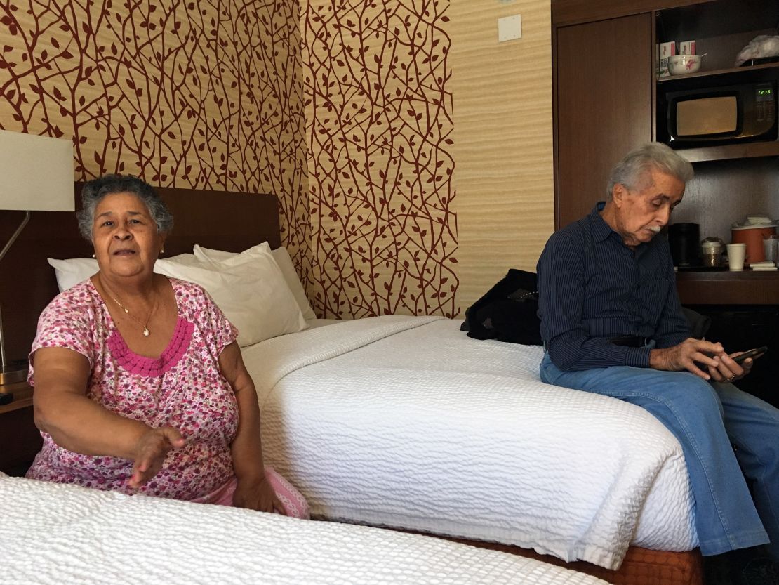 Lucia Alicea and her husband Bienvenido Ramirez have been staying at the hotel since December.  
