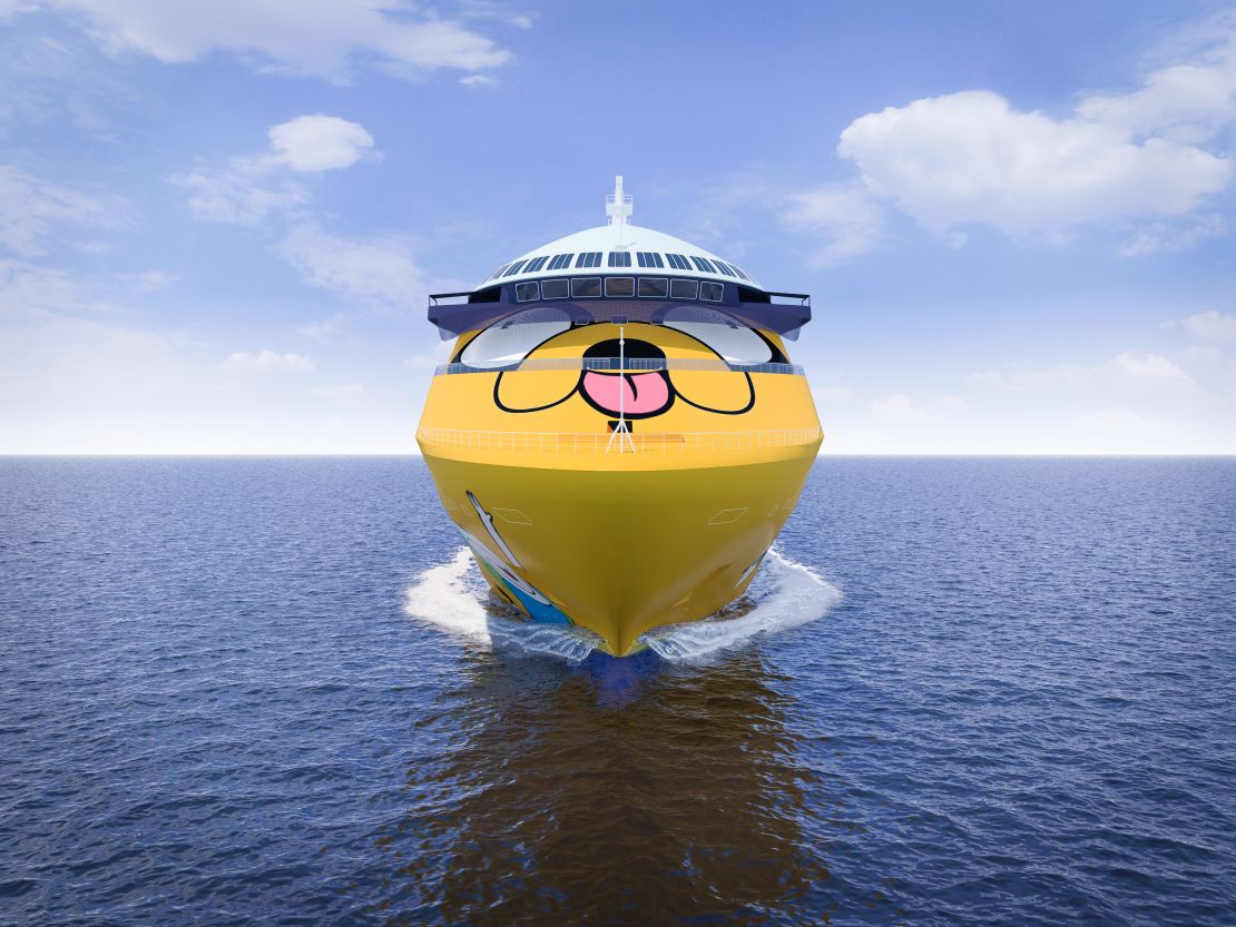 This colorful new ship is emblazoned with Cartoon Network star Jake the Dog. Pictured here: Artist impression of Cartoon Network Wave. All illustrations are subject to change without prior notice.