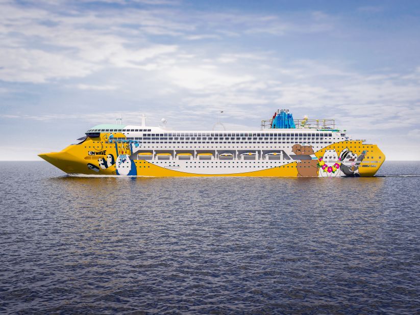 <strong>The Tooniverse:</strong> The ship will feature 800 cartoon-themed cabins. In total there will be 11 decks for entertainment and excitement. The cruise is the product of a partnership between Oceanic Group and Turner, the owner of Cartoon Network and CNN. <em>Pictured here: Artist impression of Cartoon Network Wave. All illustrations are subject to change without prior notice.</em>