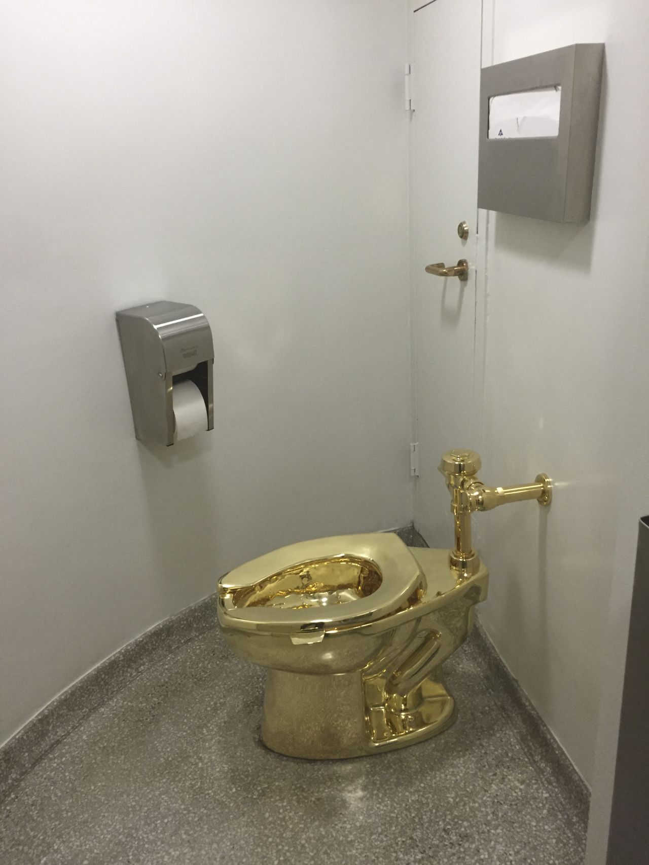 The fully functioning solid gold toilet, made by Italian artist Maurizio Cattelan, was stolen on September 14.
