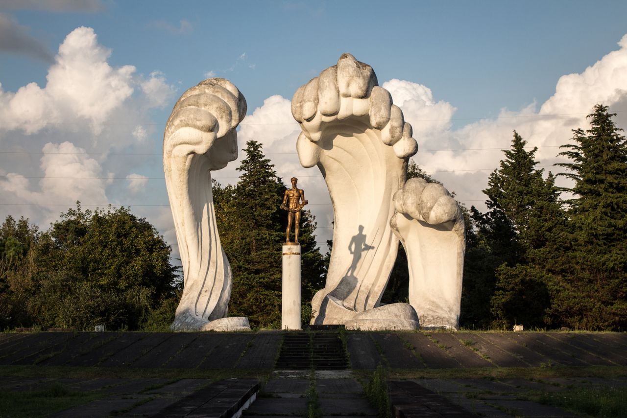 Monument to the Hero Sailors (1979) by architect Vakhtang Davitaya and sculptor Elguja Amashukeli in Poti.