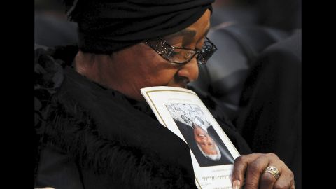 Madikizela-Mandela attends her ex-husband's state funeral in 2013.
