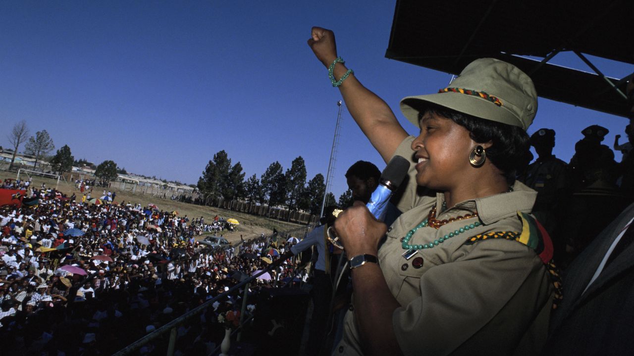 Madikizela-Mandela appears at an African National Congress rally in Soweto.
