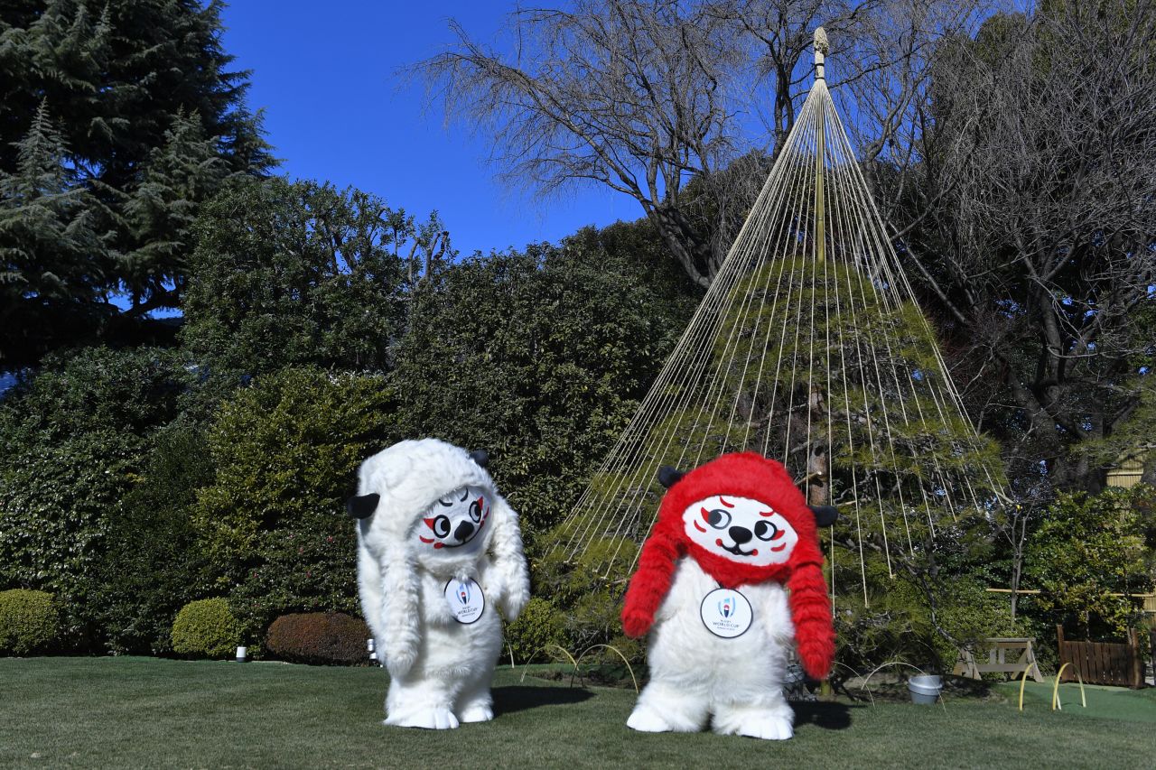 "Ren" and "G" are unveiled as the mascots for the 2019 Rugby World Cup in Japan.