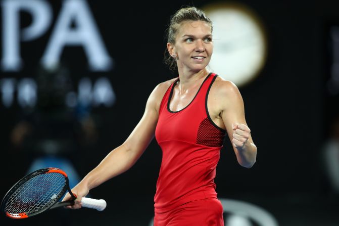 Halep had the momentum when leading by a break at 4-3 in the third.