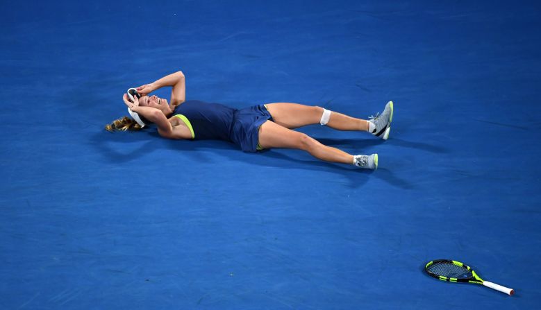 But after a medical timeout for Wozniacki, she won the last three games to open her grand slam account.