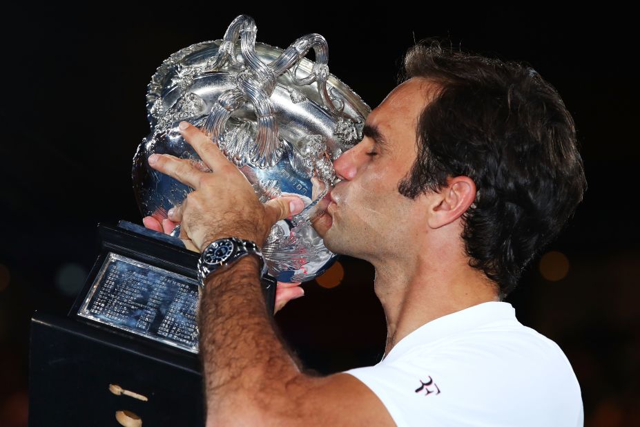 The trophy was sweet for Roger Federer after he won a 20th major at the Australian Open. 