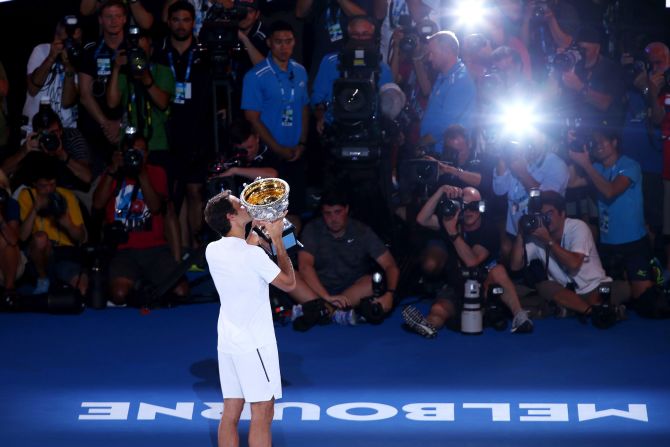 And then it was time for more pictures. He's been in that position 20 times now in grand slam finals.