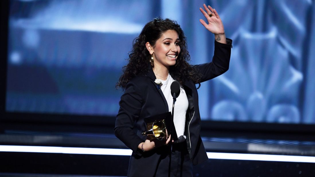 Alessia Cara accepts the Grammy for best new artist.