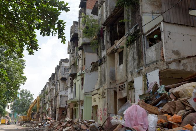 white building Phnom Penh Demolition