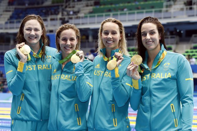 Despite that, the sisters still came away with Olympic gold in the 4x100m freestyle relay.
