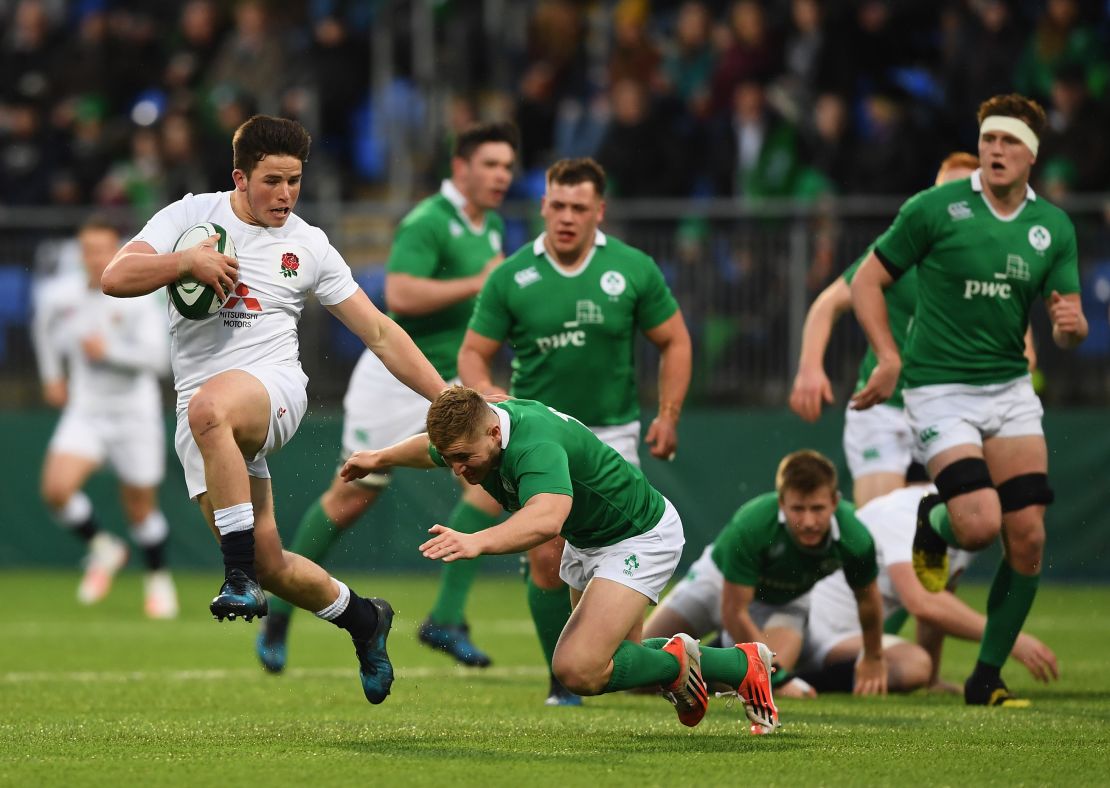 Will Butler in action against Ireland in last year's Under 20 Six Nations