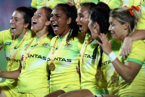 Having finished second to New Zealand in last season's overall standings, Australia's women got their campaign off to winning ways by <a href="http://edition.cnn.com/2017/12/04/sport/rugby-sevens-world-series-dubai-round-one-south-africa/index.html">overwhelming USA 34-0</a> in the opening tournament in Dubai.