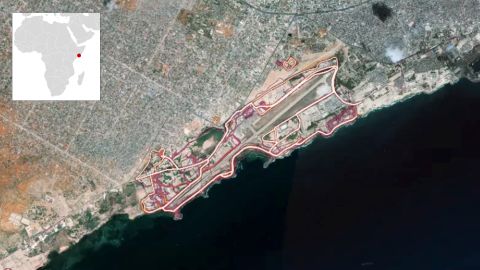 The Strava heatmap showing the Mogadishu airport.