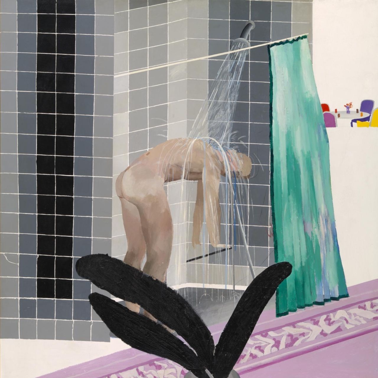 "Man in Shower in Beverly Hills" (1964) by David Hockney