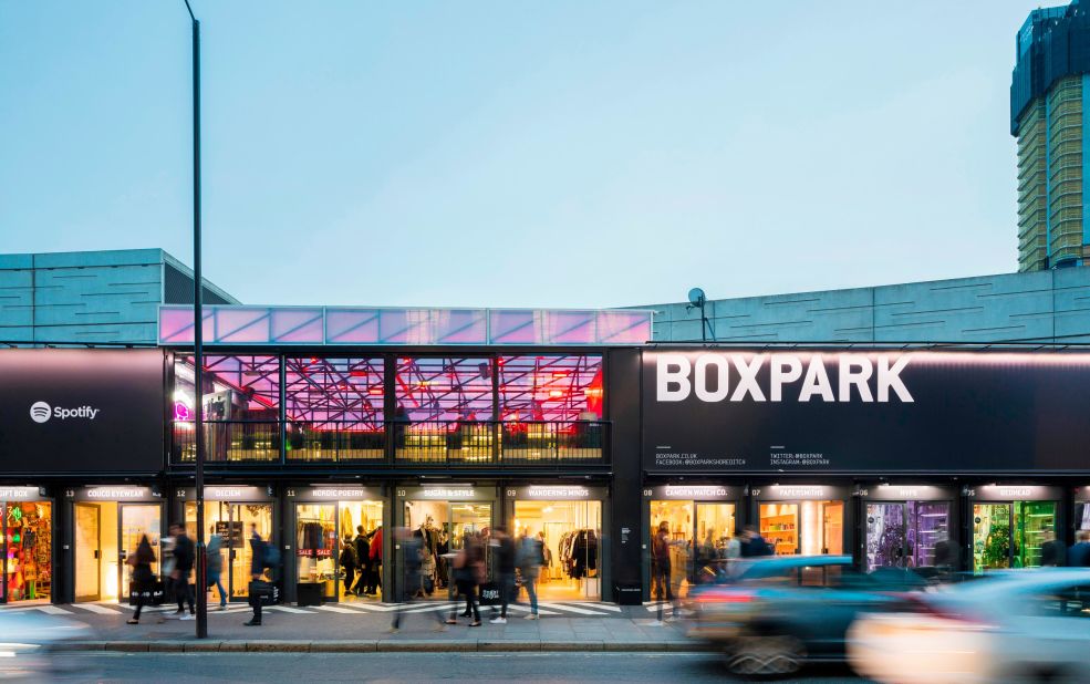 Boxpark Shoreditch, one of the world's first container-based pop-up malls, opened in East London in 2011. "People thought I was crazy, I was building a multi-million dollar development and we were only going to put it on the site on a temporary basis, that's not traditional property, we were coming from a completely different perspective. We were breaking the mold on how you build a retail development, and in the end the math added up, by the time we paid back the structure and collected the rent, there was a small profit for us," said Boxpark founder Roger Wade in a phone interview.