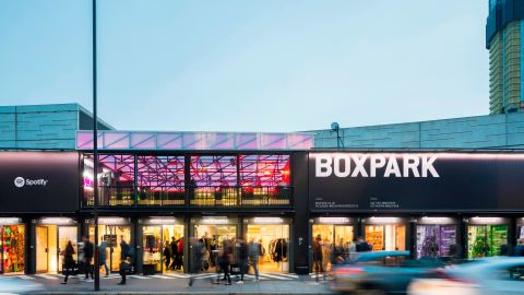 Boxpark: It's not a gentrified neighborhood if you can't get street food inside a shipping container. 