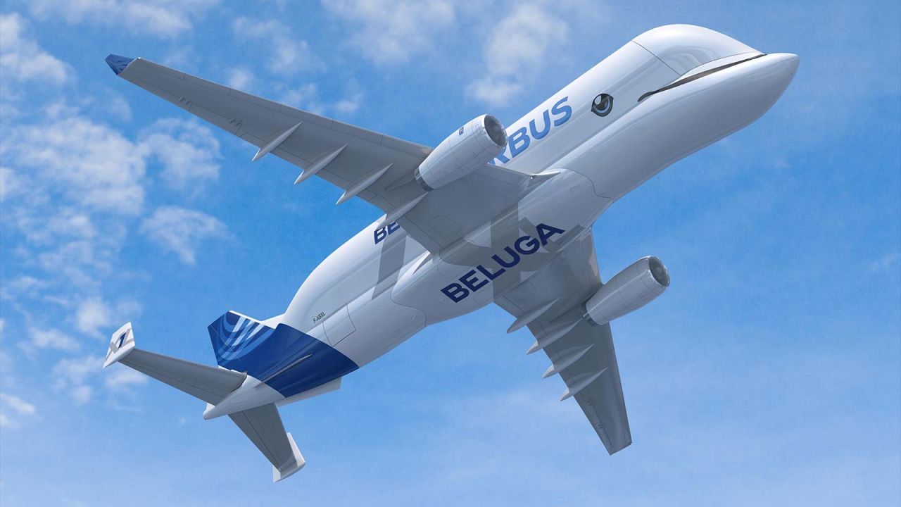 The super-cheery livery of the new Beluga XL.