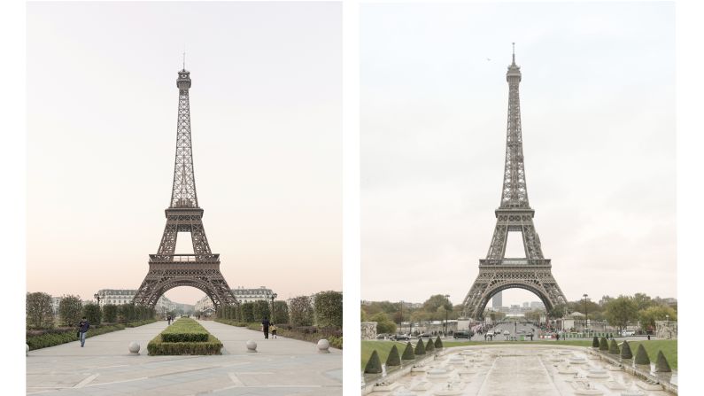 <strong>Paris or China?</strong>: Parisian photographer Francois Prost traveled to Tianducheng, China. This suburb of Hangzhou, Zhejiang Province is a life size replica of Paris, France. Prost produced a photo series comparing the two locations, titled "<a href="index.php?page=&url=http%3A%2F%2Ffrancoisprost.com%2Fportfolio-item%2Fparis-syndrome%2F" target="_blank" target="_blank">Paris Syndrome.</a>" <em>Pictured here: Left -- Eiffel Tower replica in Tianducheng, China. Right -- Eiffel Tower in Paris.</em>