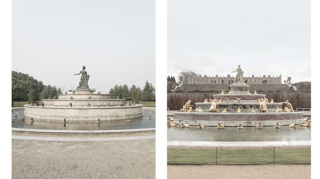 <strong>Excitement of travel</strong>: For Prost, this dreamlike feeling is part of traveling: This phenomenon happens always when you travel, it's what makes the traveling somehow exciting, he says. <em>Pictured here: Left -- replica Latona Fountain, Tianducheng, China. Right --  Latona Fountain, Versailles.</em>