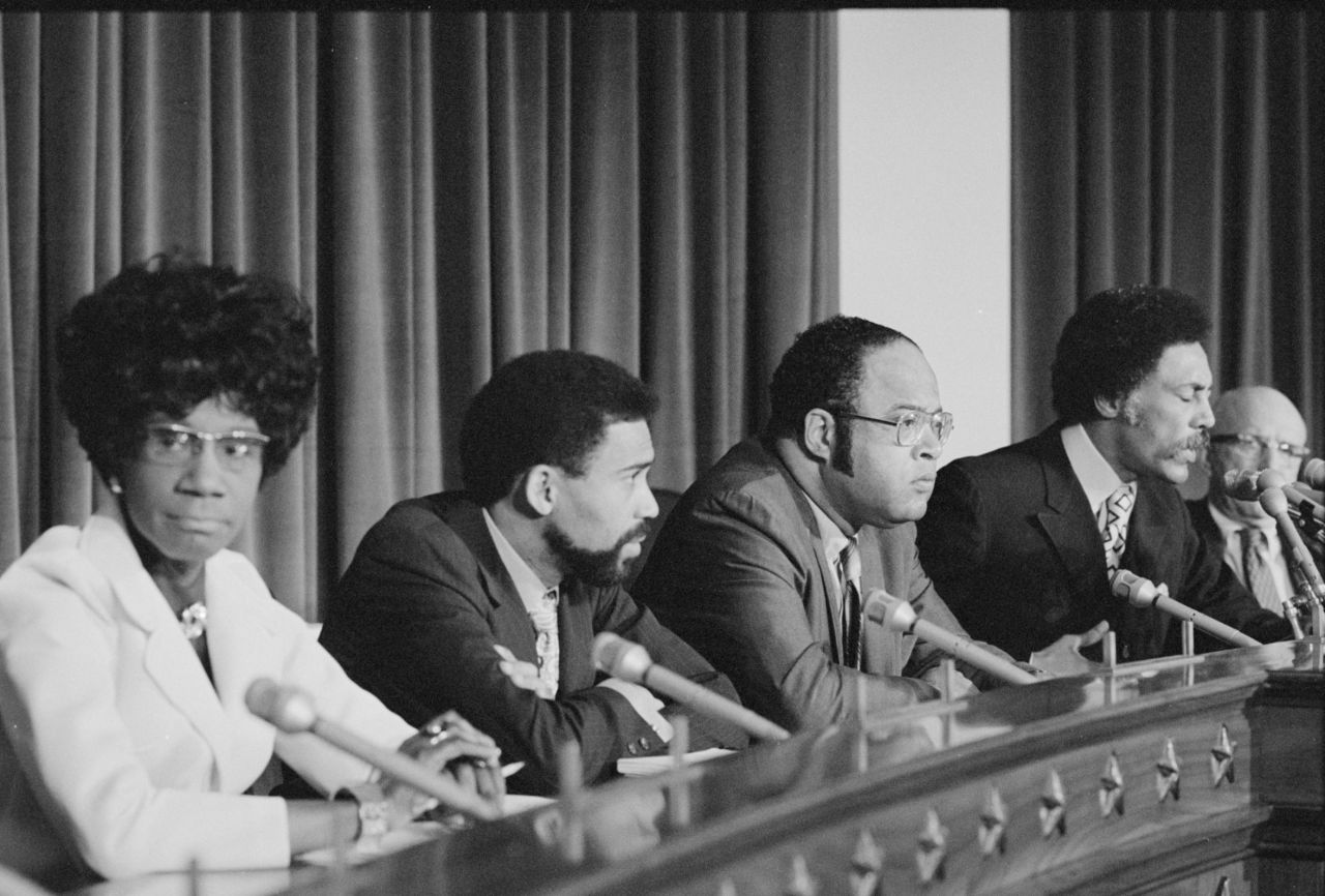 The largest known boycott of a president's address came in 1971 by all 12 African-American members of the House. They had asked President Richard Nixon for a meeting, which they said he refused. In turn, they skipped his speech. Among them were these Democratic members of the Congressional Black Caucus, from left: Reps. Shirley Chisholm of New York, Bill Clay of Missouri, Charles Diggs of Michigan, Ron Dellums of California and Augustus Hawkins of California. They were joined by Reps. John Conyers of Michigan, Charlie Rangel of New York, Louis Stokes of Ohio, Robert Nix of Pennsylvania, George Collins and Ralph Metcalfe of Illinois, and Parren Mitchell of Maryland.